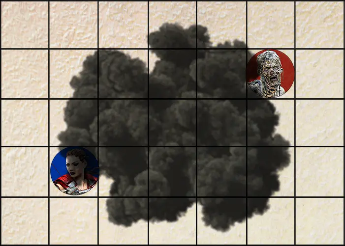 Eaxmple of atmospheric cover using smoke between opponents.