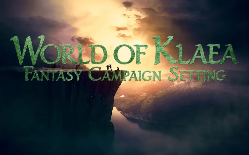 My Writing Distractions setting title card for the World of Klaea.